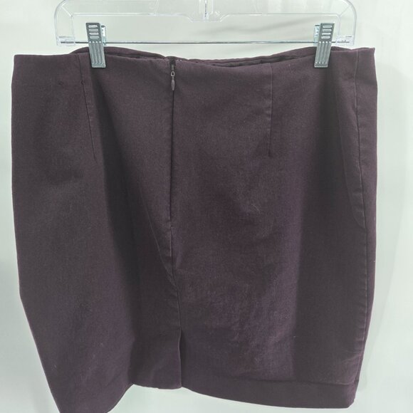 Banana Republic Dark Purple Skirt Mini Back Zipper Lined Slit Size 14 - Picture 2 of 9
